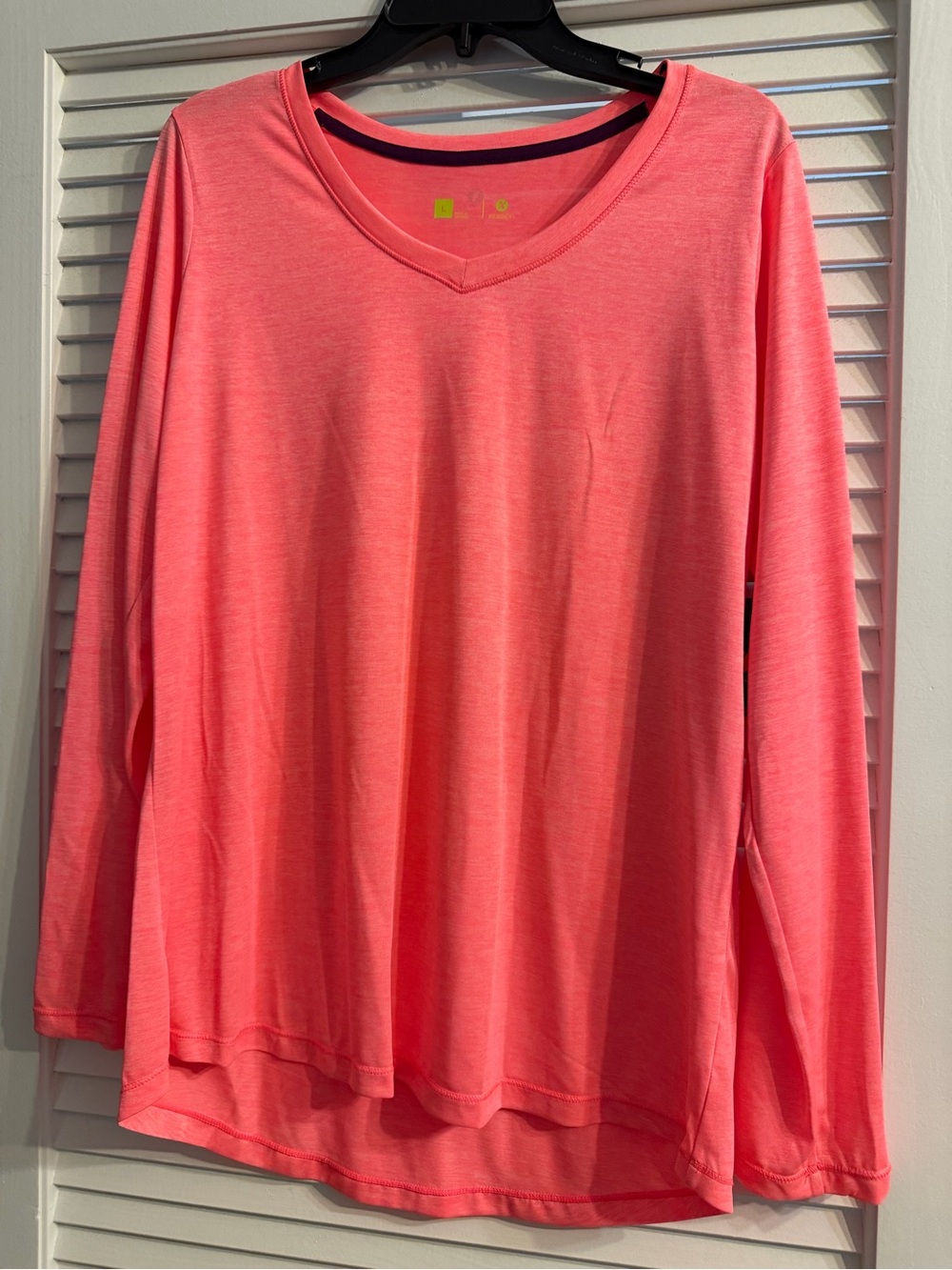 Xersion misses coral colored knit l/s top.  NWT. $18. Size L.